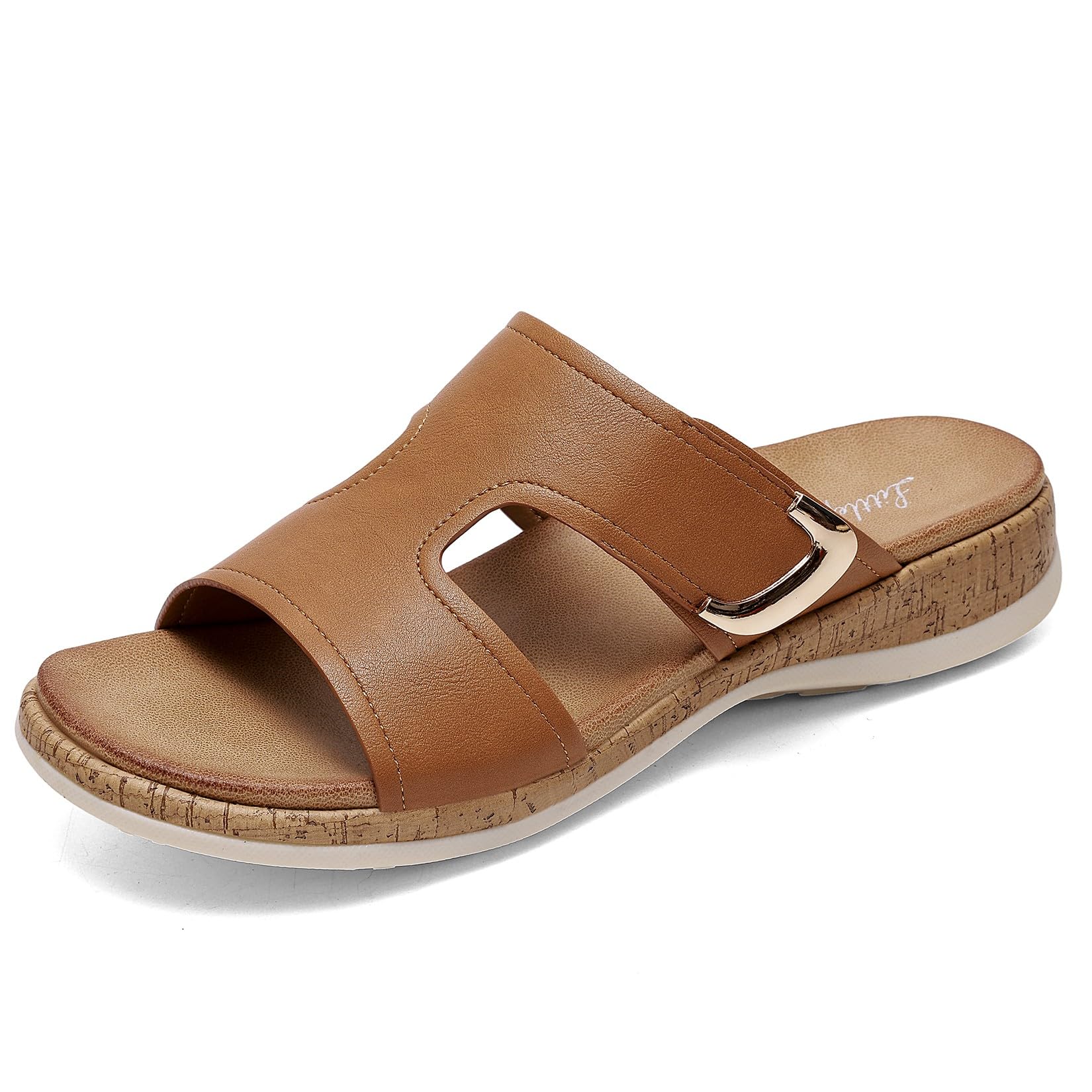 Littleplum Pantoletten Damen Sandalen Arch Support Bequem Hausschuhe mit Verstellbare Schnalle