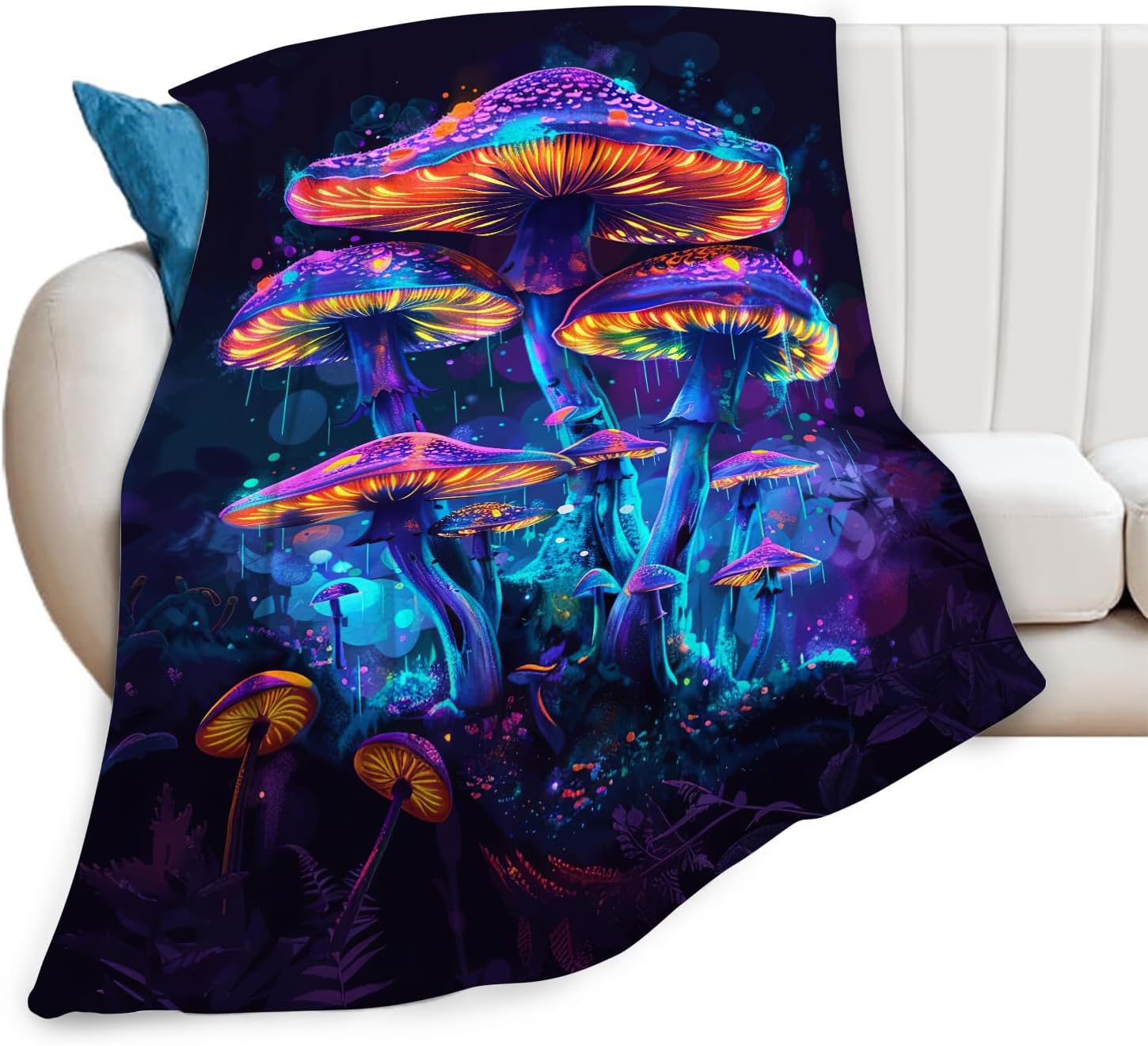 Mushroom Throw Blanket Mushroom Stuff Gifts for Kids Girls Boys Adults Women Man Soft Cozy Warm Plush Fluffy Fuzzy Fleece Blanket Decor 40''X50''