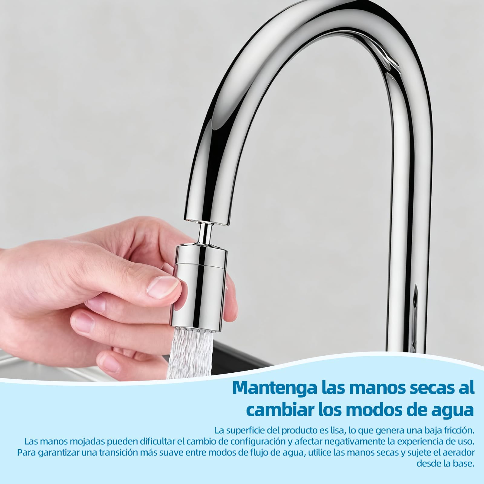 Esufeir 360 Giratorio Aireador Grifo Cocina FM22/M24 con Adaptador,Extension Difusor Atomizador Fregadero,Boquilla Cabezal Filtro Extensor Grifo Lavabo,Alargador Alcachofa Dosificador Acople Ducha — view 6