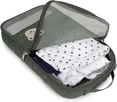 Miniatura 2 de Bolsas organizadoras para pañales para bebé, paquete de 2 bolsas impermeables para colgar pañales, bolsa de malla con oso linda, reutilizable,