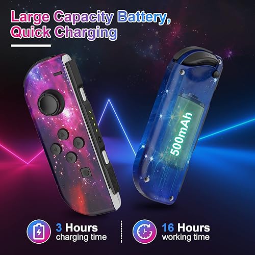 Vista 3 de Moonag Joy Cons for Switch Nintendo, Starry Sky Replacement LR Switch Controllers Wireless Compatible with SwitchSwitch LiteSwitch OLED