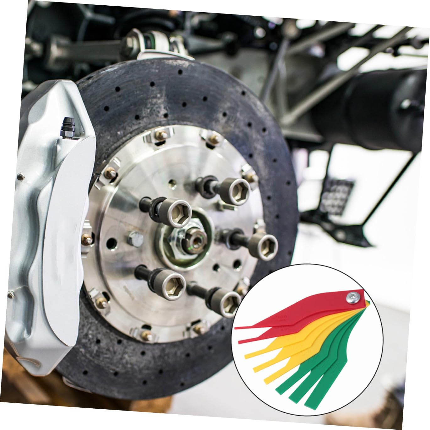 Misuratore Scala Facile da Leggere in Plastico di Spessore per Pastiglie Freno per Officine di Riparazione Auto e Servizi di Manutenzione Veicoli