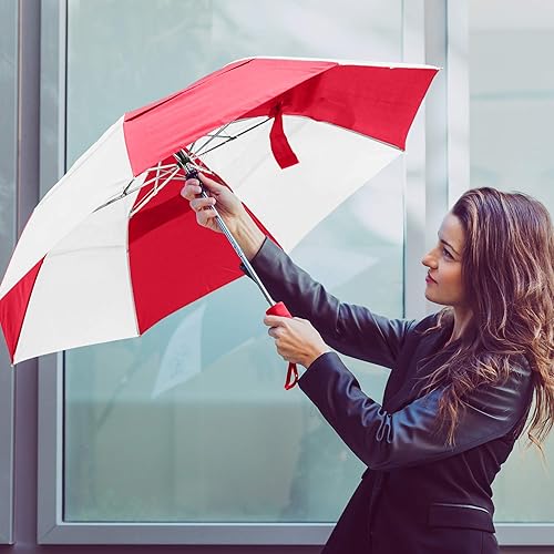 Miniatura 4 de STROMBERGBRAND UMBRELLAS Paraguas ventilado a prueba de viento, compacto, pequeño, resistente, con ventilación de viento abierta automática para