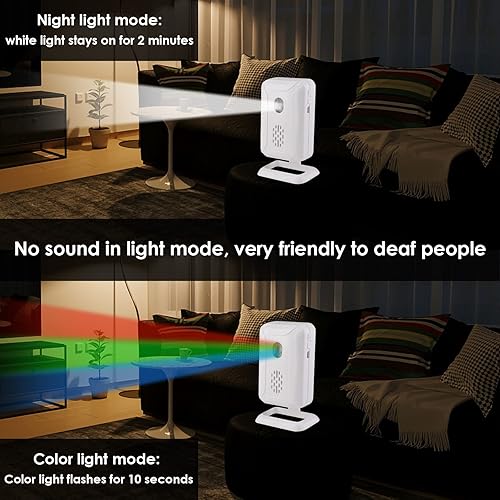 Miniatura 3 de GREENCYCLE Timbre con sensor de puerta, alarma con detector de movimiento, timbres de puerta comerciales para entrada de negocios, alerta de