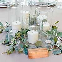 Vista 4 de WDHODEC Floreros para flores, 18 piezas, jarrón cilíndrico de vidrio transparente de 6 y 8 pulgadas, portavelas de huracán, pilar flotante, centro