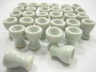 30 White Egg Cup Dollhouse Miniature Ceramic Breakfast Boiled Egg Supply 12673