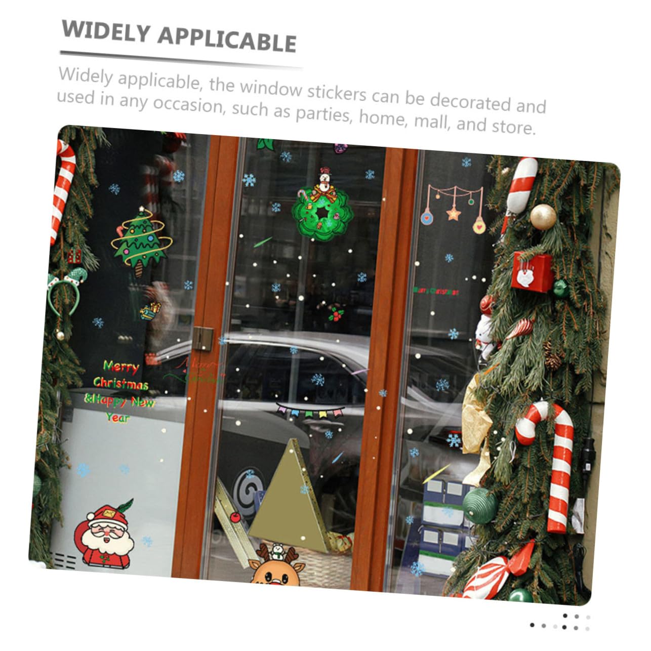 Angoily 30 Stck. Teiliges Weihnachtsfenster Deko aus Sicherem Wasserdichtem PVC mit Selbstklebenden Abziehbaren Cartoon Motiven Wie Weihnachtsmann Tannenbaum Schneeflocken und Rentier für