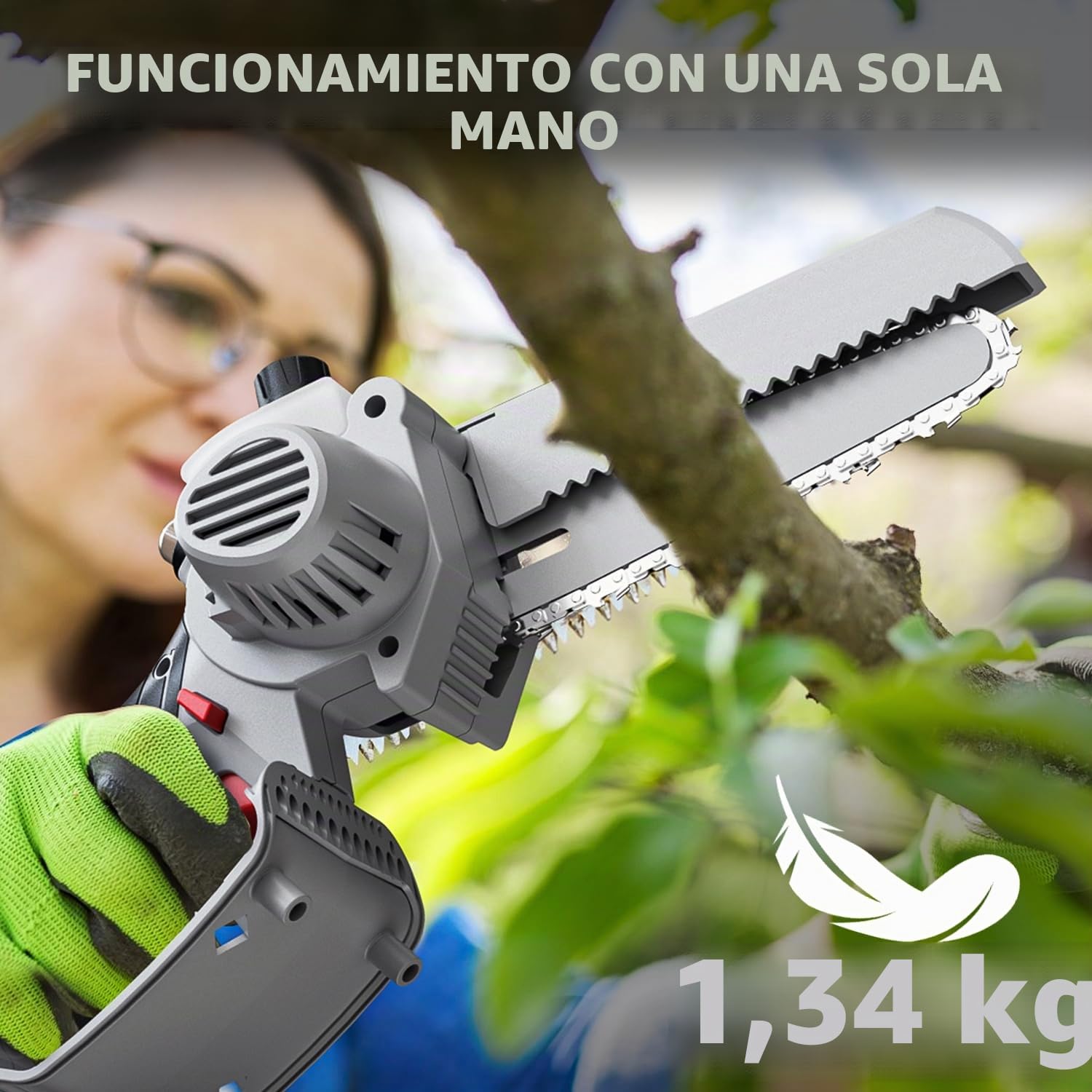 Mini motosierra inalámbrica de 6 pulgadas con 2 baterías, sierra eléctrica para rama de árbol, regalo de cumpleaños de Navidad para hombres, papá, marido, motosierras pequeñas de mano para cortar