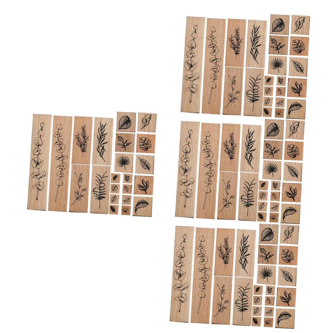 DOITOOL 4 Sätze Pflanzensiegelsatz Mini-stempel Pads Stempeln Scrapbooking-stempel Kleine Briefmarken Benutzerdefinierte Briefmarken Zeitschriftenstempel Für Journaling-zubehör Hölzern