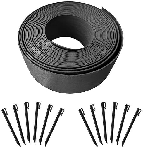 Kit de bobinas para bordes de paisaje MTB, tablero de terraza de 4 pulgadas de alto con 36 picos de 10 pulgadas, 120 pies, color verde