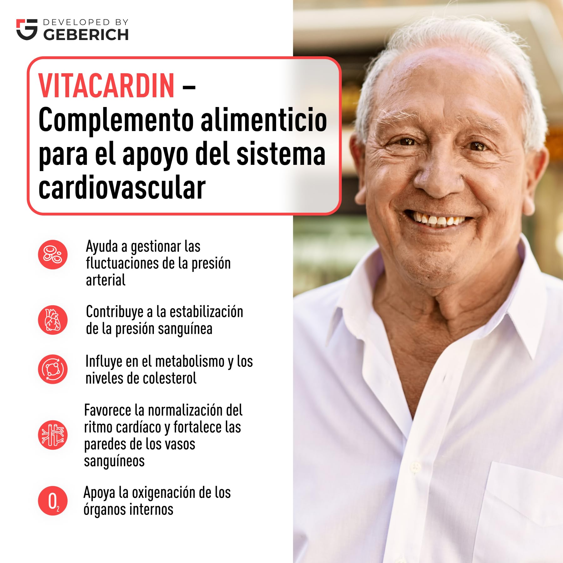 Vitacardin – Apoyo a la Salud Cardiovascular – Mantiene la Presión Arterial Normal – con Arándano Rojo, Coenzima Q10 – 40 Cápsulas – Complemento Alimenticio