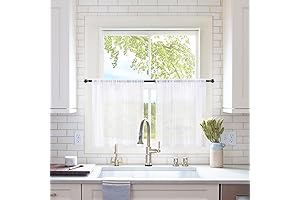 MIULEE 2 Panels Kitchen Tiers Sheer Curtains for Kitchen, 29" x 24"