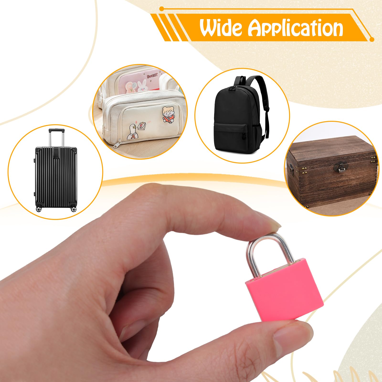 6 Pack Suitcase Locks with Keys - Multicolor Metal Luggage Padlocks - Mini Keyed Padlocks for Suitcase, Backpack, Boxes, Travel Bags, Locker