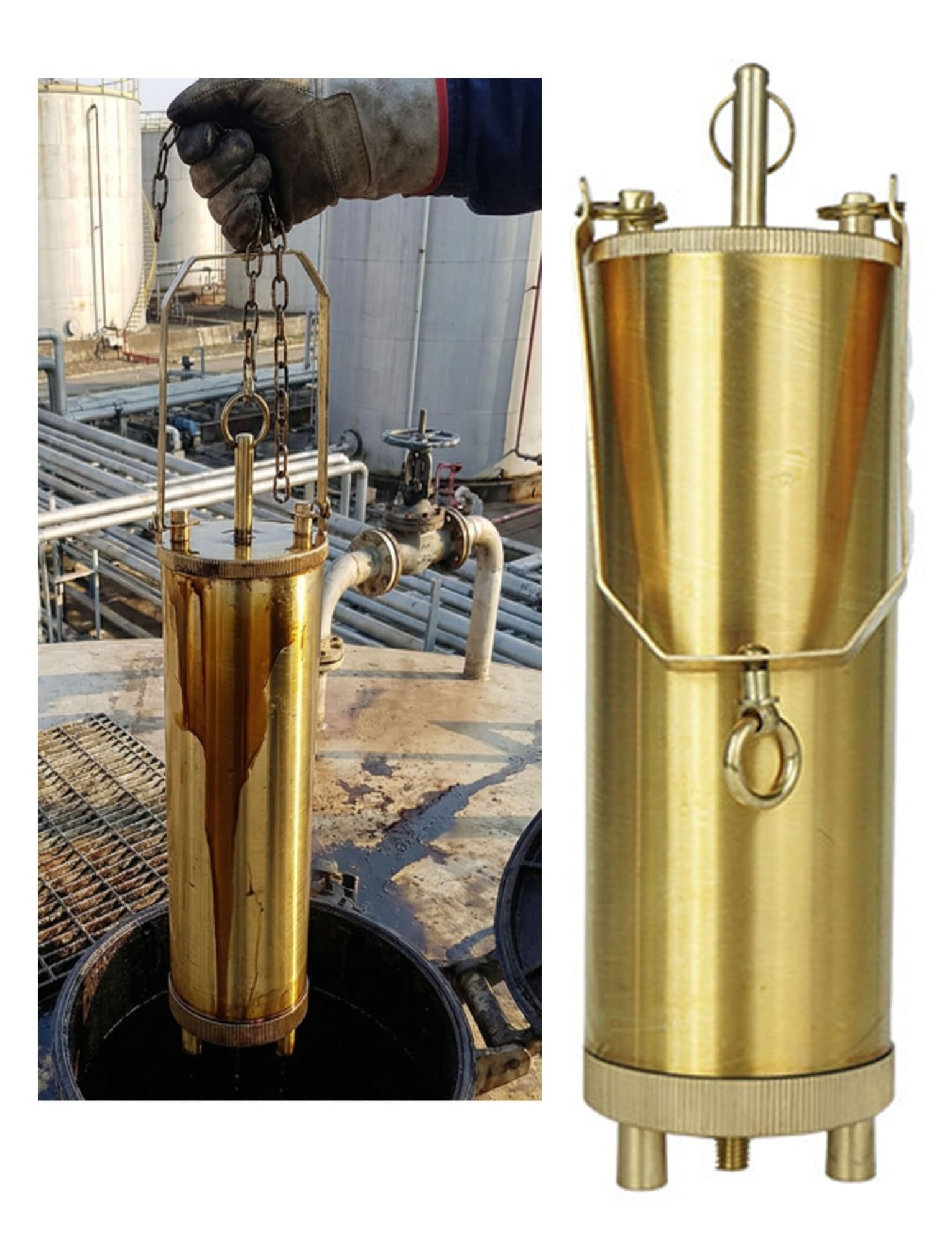 Ölprobenbehälter, tragbarer Bodenprobenehmer für den industriellen Einsatz, 1000 ml Ölproben-Set, Flüssigkeitsprobenehmer für Transformator-Motorgetriebe