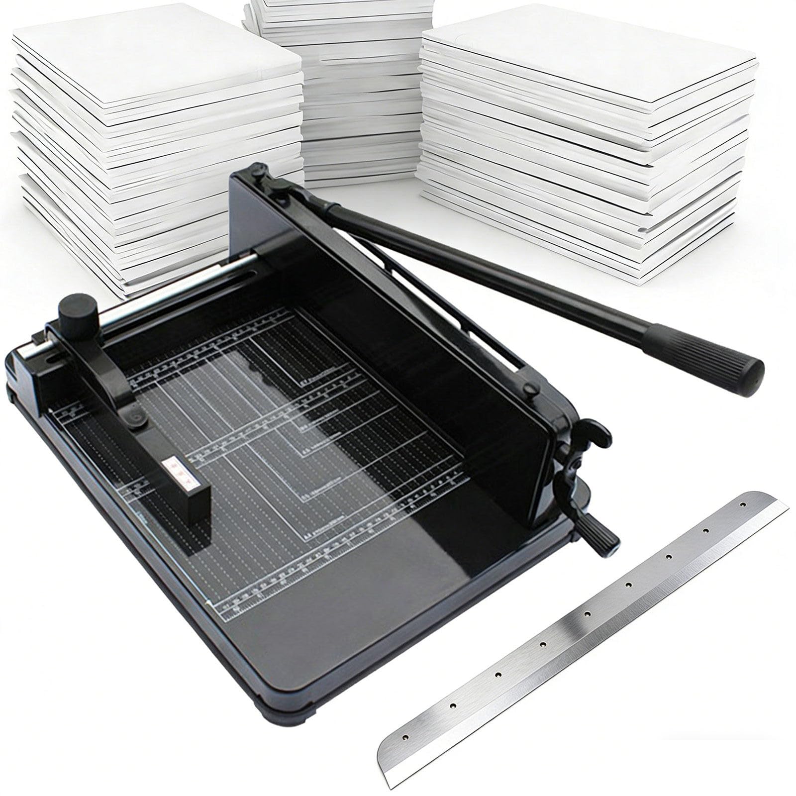 ZHJOPP Heavy Duty Paper Cutter, Guillotine Trimmer with 12" Blade, Max Cutting Capacity 400 Sheets, Ideal for Photos, PVC, Cardstock (A3+blade*1)