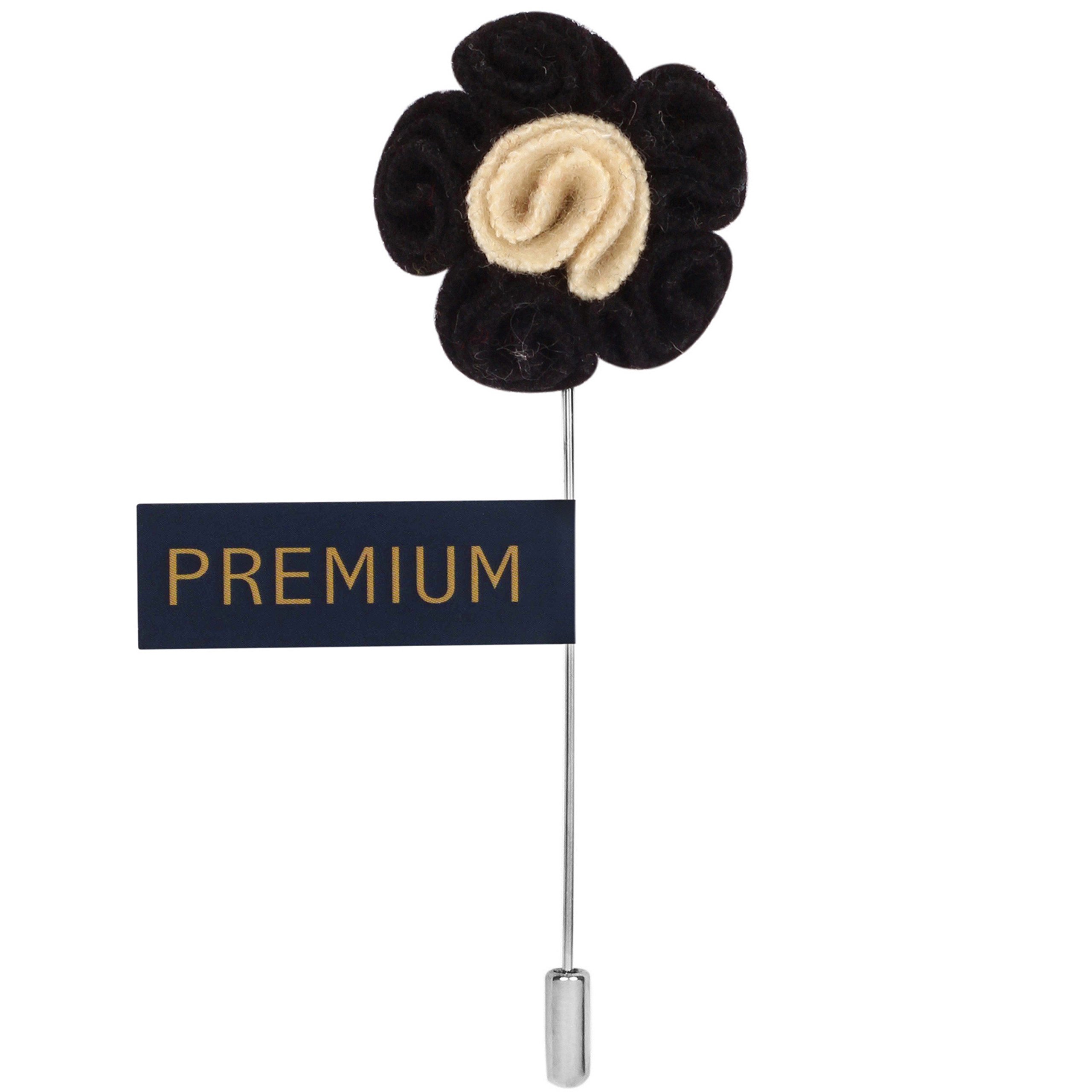 peluche Florwer in Flower Black Brooch for Men-picture-15