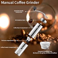 Sequpr Kézi Kávéőrlő Rozsdamentes Acél Kávébab Darálógép Espresso French Press 2