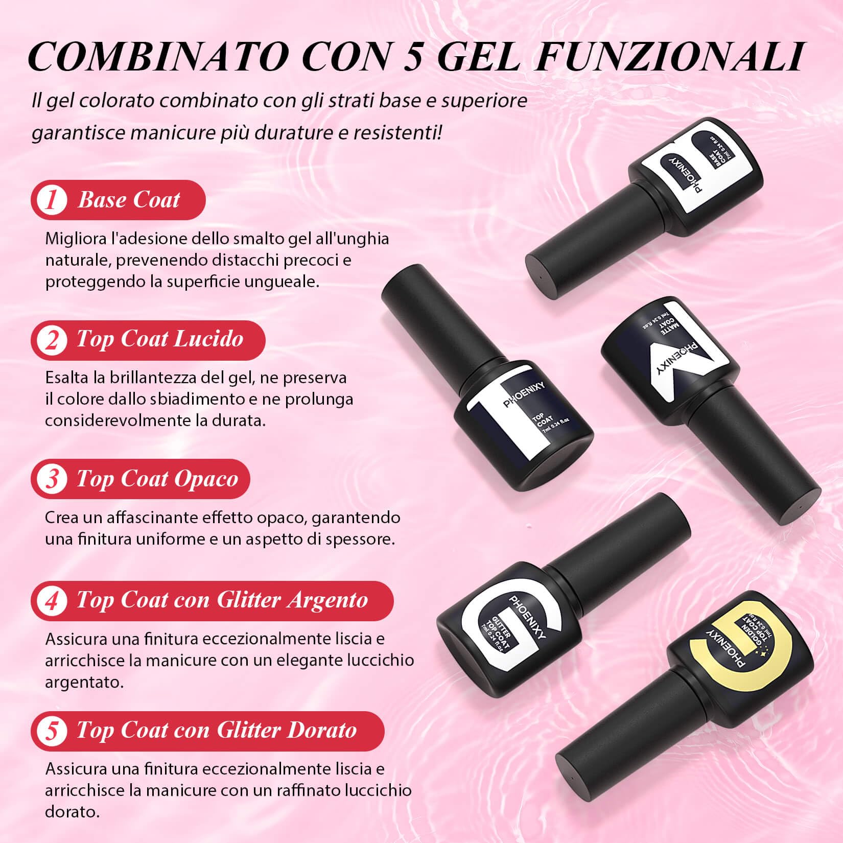 Phoenixy 30Pz Kit Semipermanente Unghie con Fresa per Unghie 25 Colori Kit Unghie Gel Completo con 48W U V/LED Lampada Base e Top Coat Kit Professionale per Nail Art da Salone