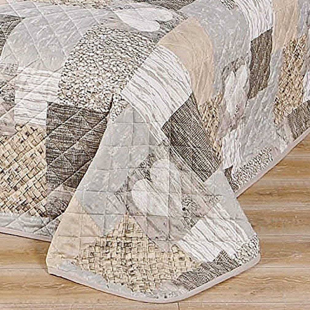 Delindo Lifestyle Couvre-lit Coeur, Jeté de Lit, pour lit Double, Patchwork Marron, 240x260 cm