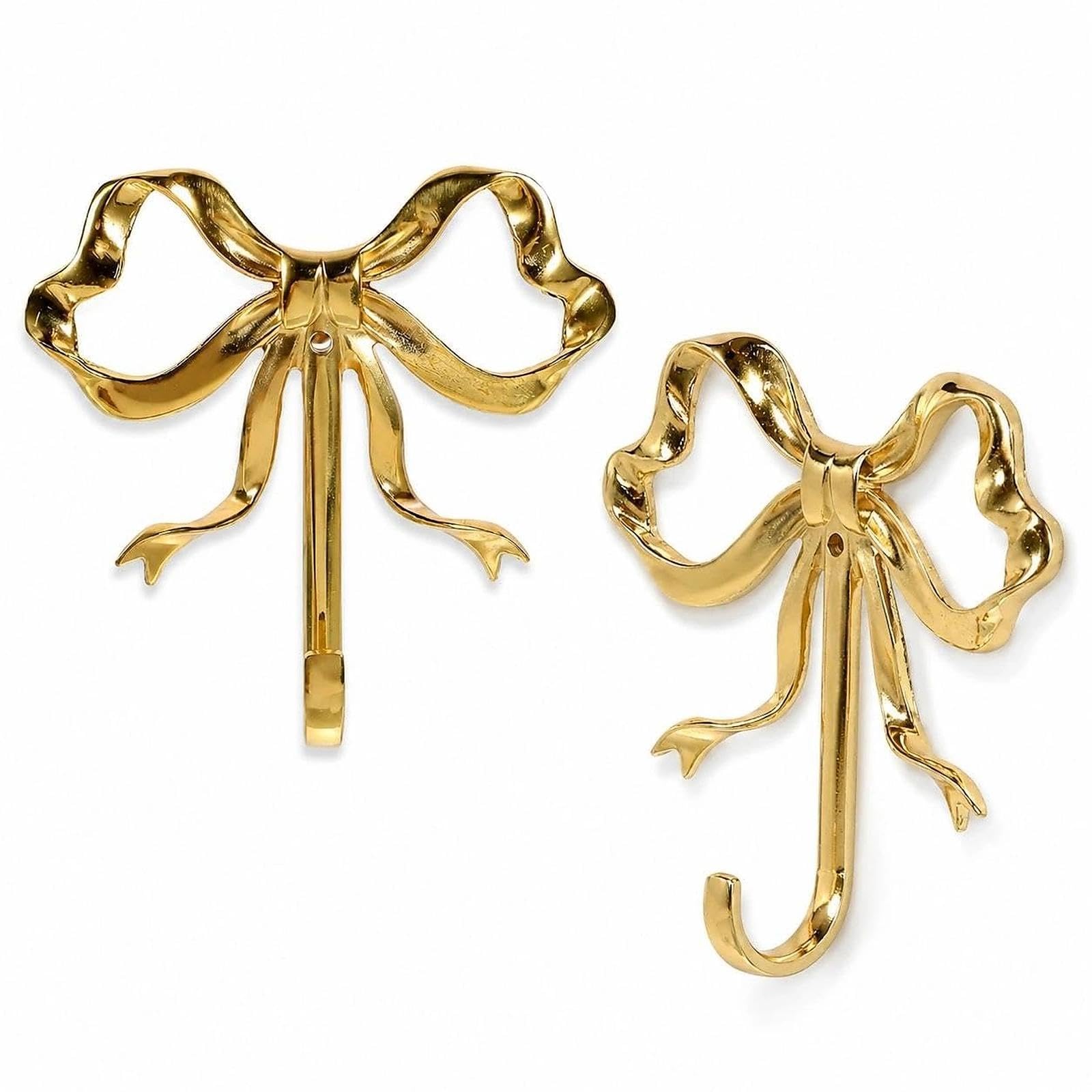 LUOZZY 2 ganchos de lazo para pared, ganchos de latón multiusos para colgar abrigos, sombreros, toallas, suministros para el hogar, dormitorio, 2.63 x 2.52 x 0.59 pulgadas