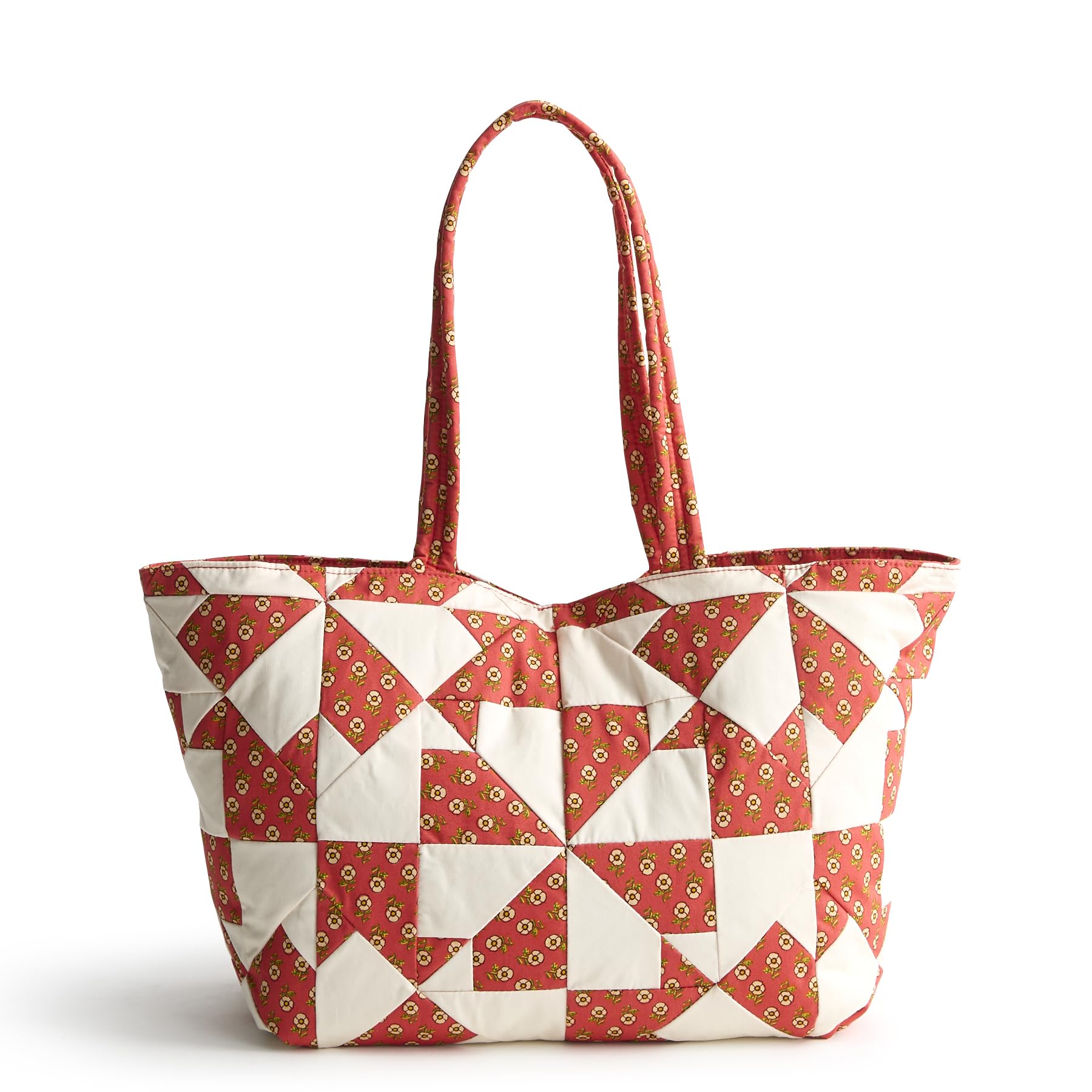 Vera Bradley Premium Cotton Small Hathaway Tote Poppy Patchwork