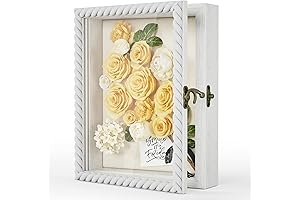 Alsonerbay White 8 x 10 Shadow Box with Twist Door for Fathers Day