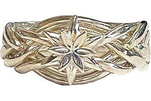 6NorthStar Ladies Puzzle Ring (9), Jewelry Gift for Women, Stainless Steel Interlocking...