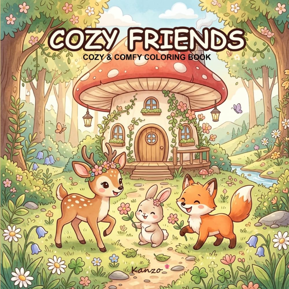 Cozy Friends: Cozy & Comfy Coloring Book