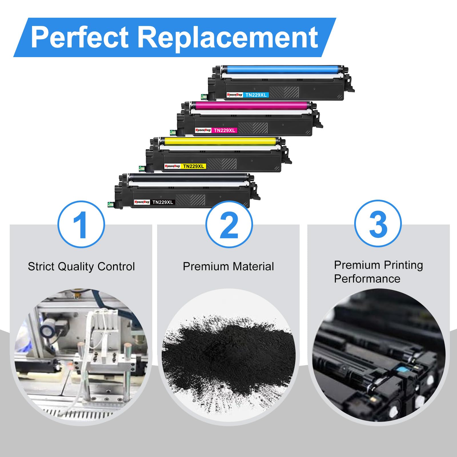 Lot de 4 cartouches de toner compatibles TN229XL TN-229XL TN229 XL pour imprimante MFC-L3720CDW MFC-L3780CDW HL-L3220CDW HL-L3280CDW HL-L3300CDW B/C/M/Y)