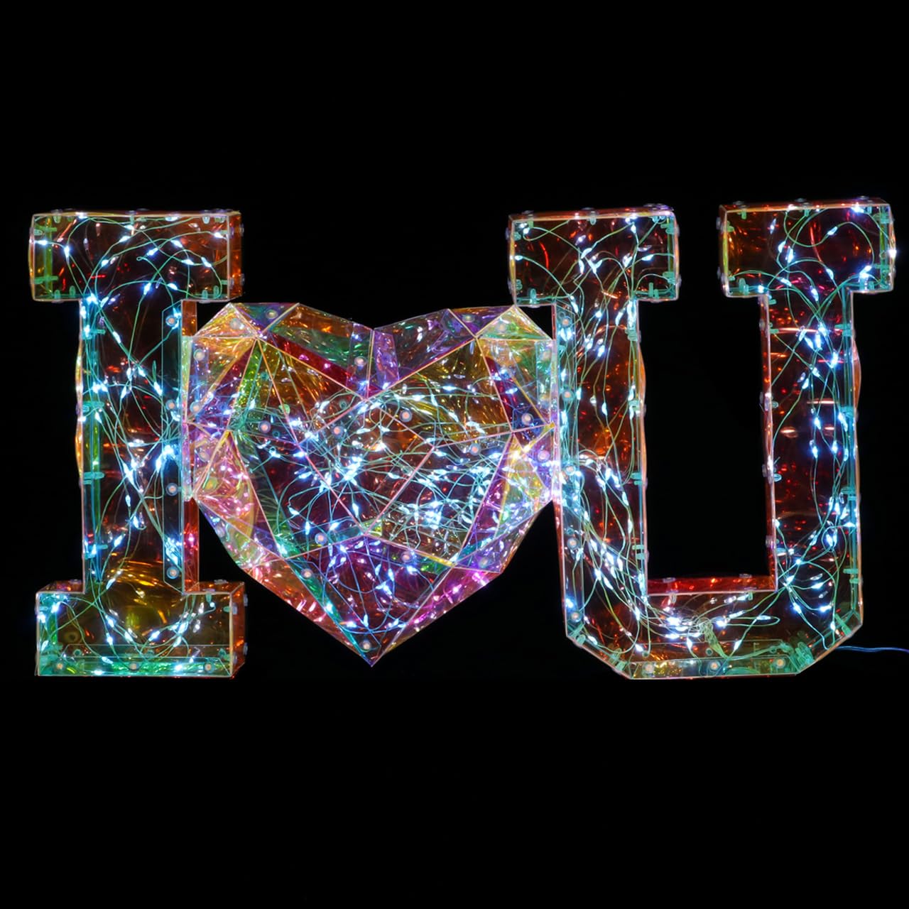 ID FOR YOU Hologram Light Heart Decoration (25 cm), Warm White