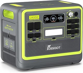 FOSSiBOT F2400 Generateur Electrique Portable, 2048Wh Batterie LiFePO4 Station électrique, 3 Sorties CA 2400W (4800W Pic) 230V Groupe Electrogene Solaire pour Camping, Voyage Maison/Bureau