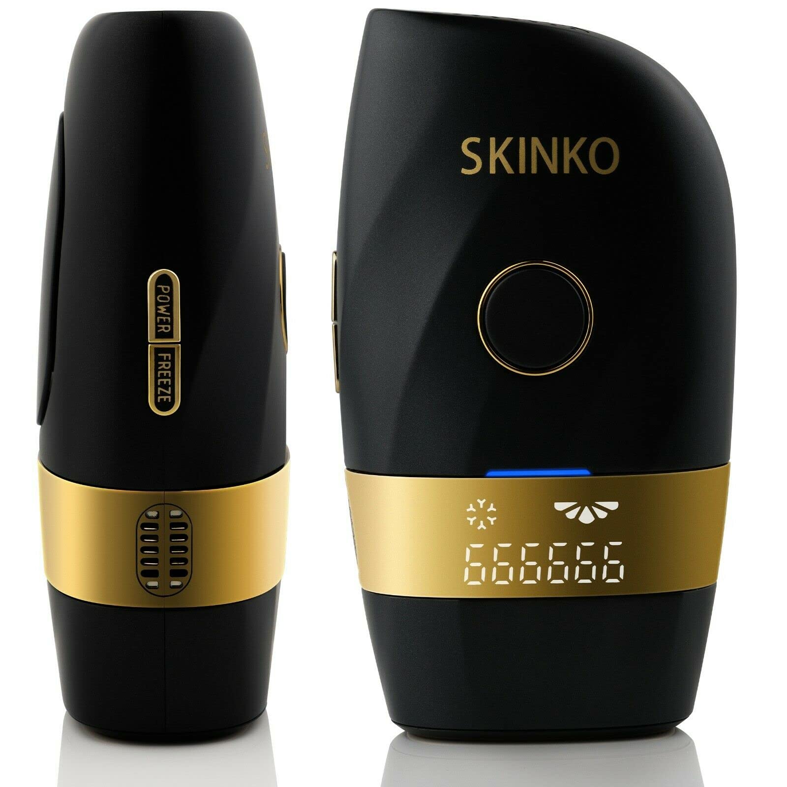 SKINKO IPL - Dispositivo de depilación con 999,999 pulsos de luz, depilación permanente láser, removedor de vello permanente sin dolor, 2 modos de flash y 5 intensidades de luz para cuerpo, piernas,