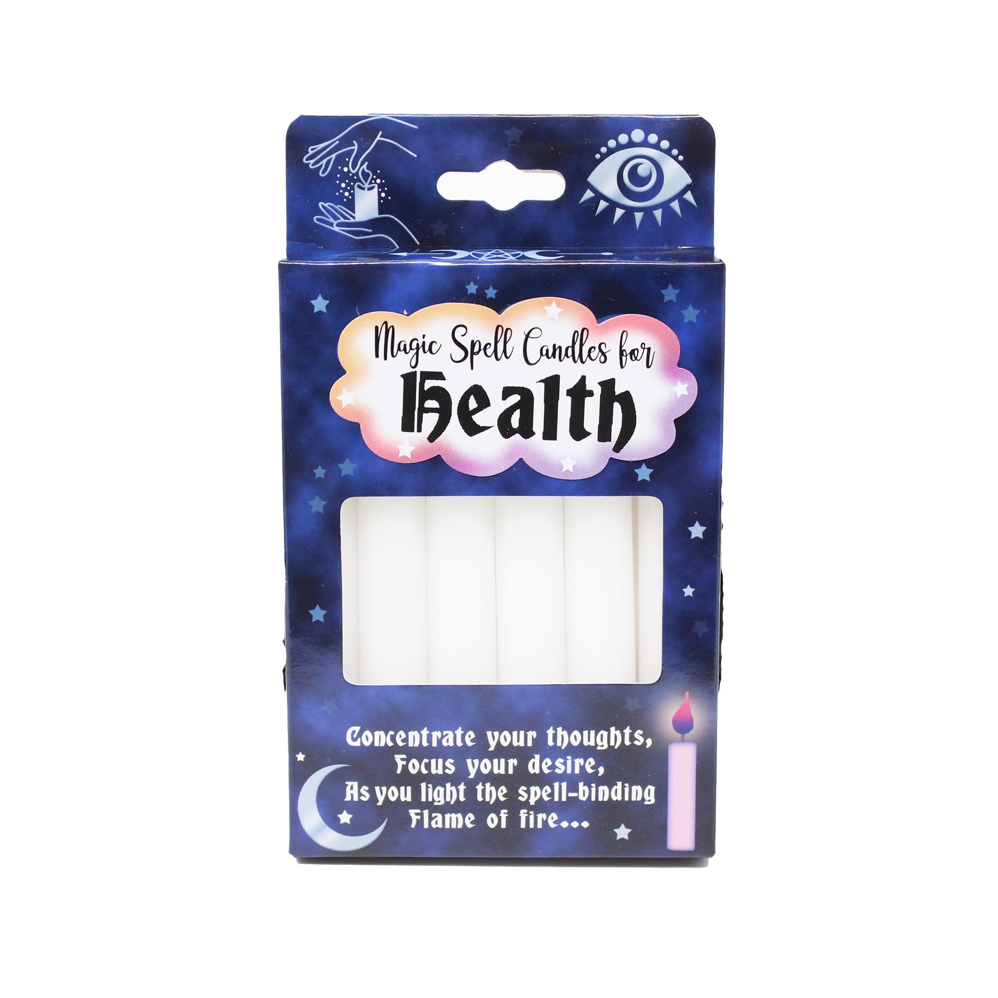 Magic Spell Candles for Various Spells Witch Pagan Ritual Witchcraft - White 6pcs (Health)