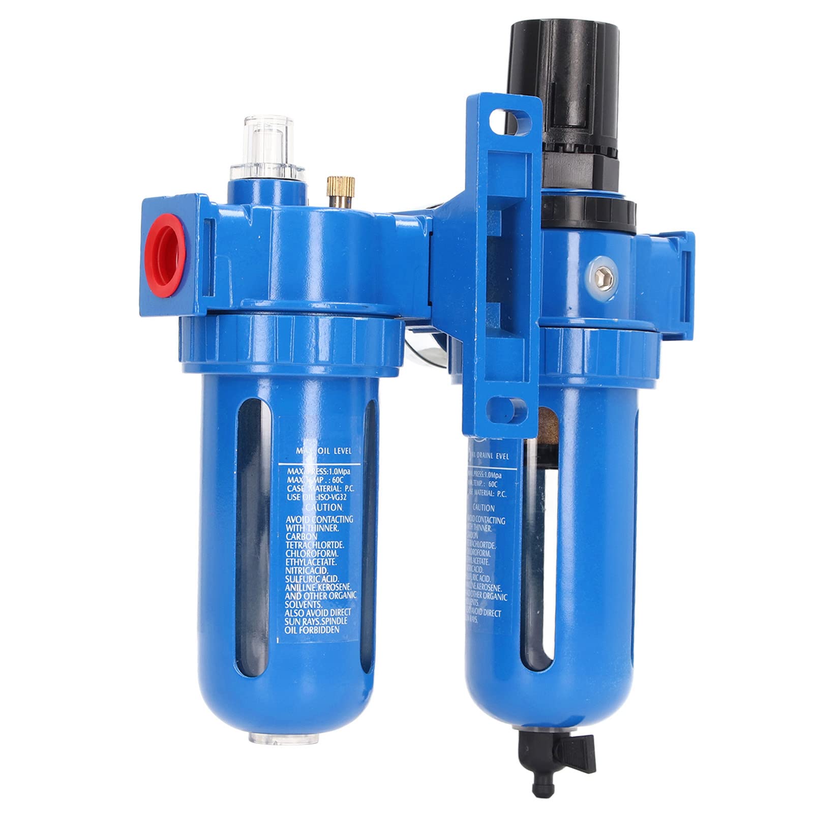 Regulador de Filtro de Aire Comprimido, Separador de Agua de Compresor de Aire a Prueba de Fugas de Ajuste de Presión Preciso para la Industria (1/2 NPT)