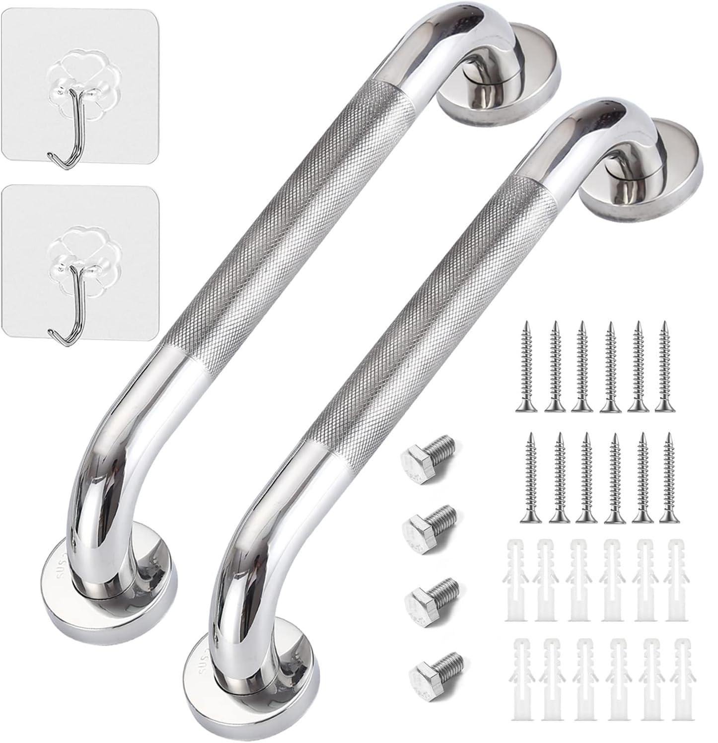 17inch/430 Grab Bar Rail, 304 Stainless Steel Non-Slip Bathroo Chroe Grab Rail, Non-Slip - View #10