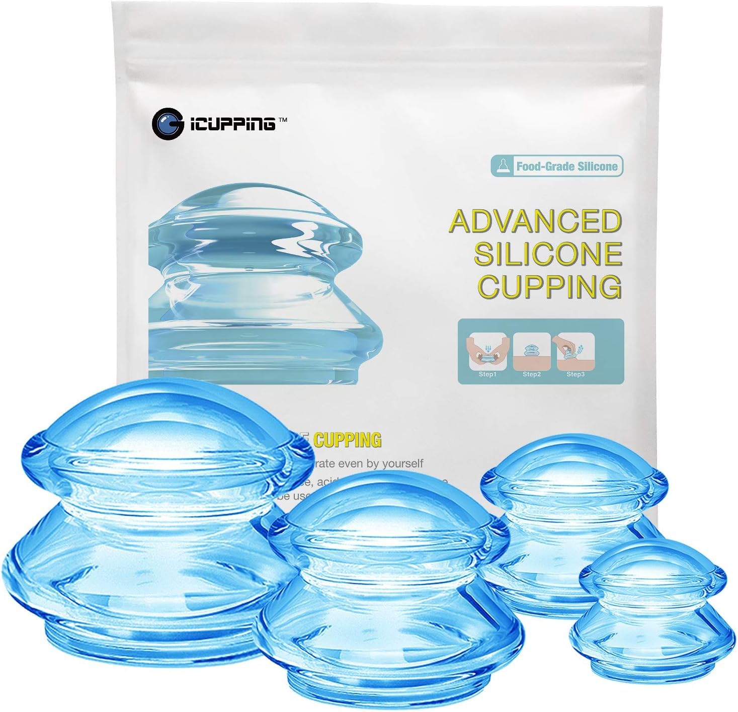 ICUPPING Blue Silicone 4-Cup Set