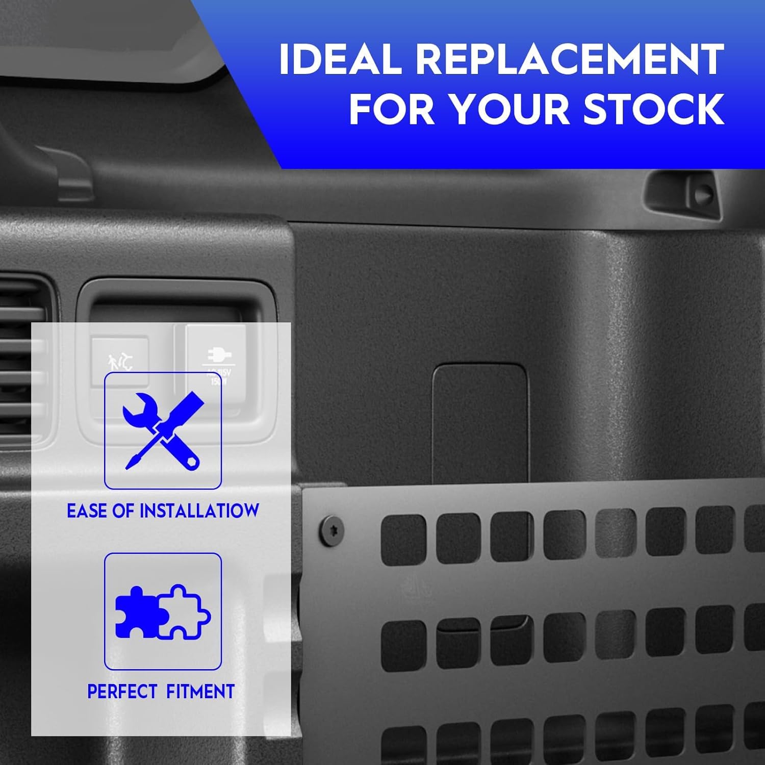 08Z03-3BM-100 Metal MOLLE Panel for 2026 Honda Passport, Functional Trunk Organizer Storage Panel with Mounting Hardware, Black Partition Board, 2026 Honda Passport Accessories (2 Pcs)