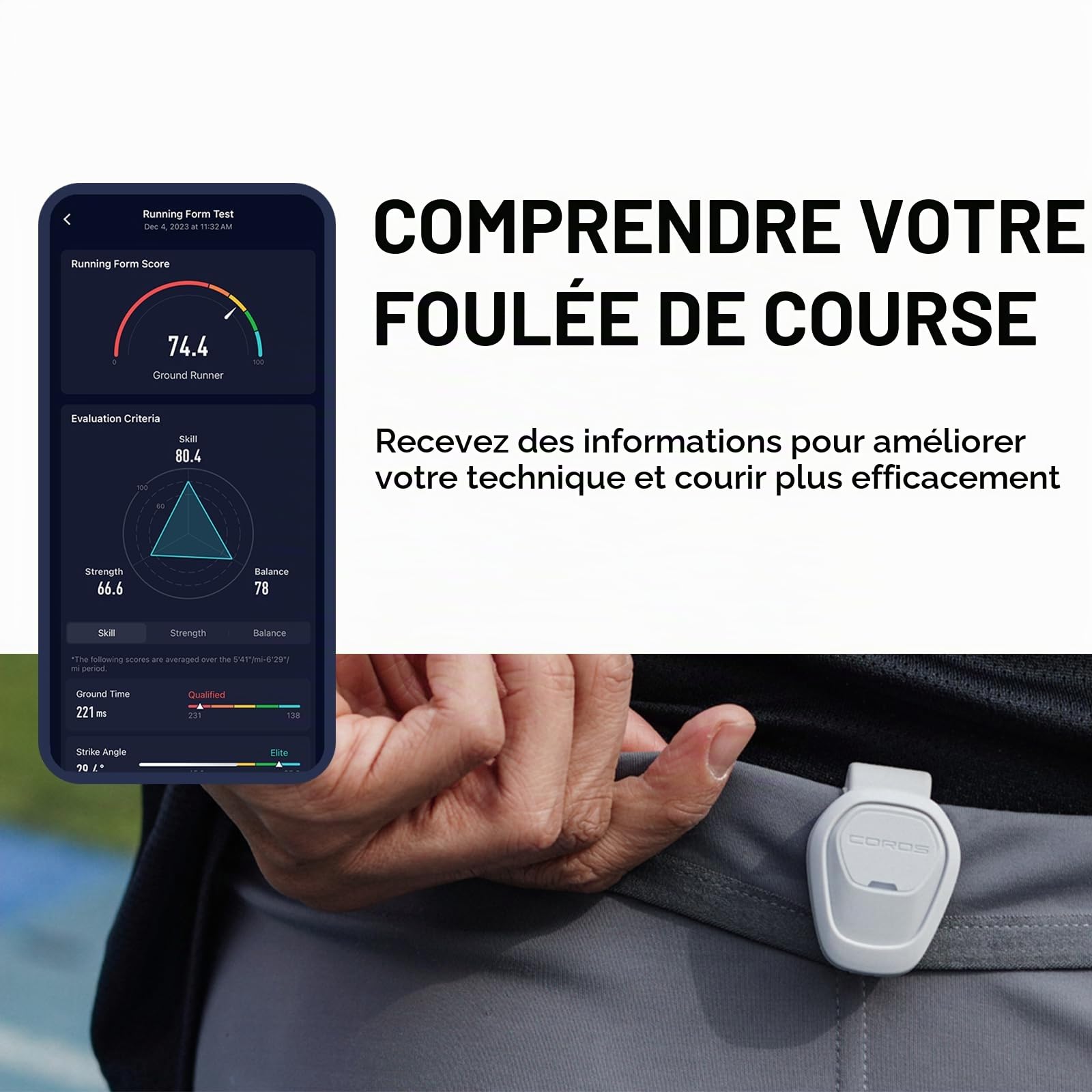 COROS POD 2, Capteur GPS pour Montre, Mesure précise de Distance en Salle et sur Tapis, Allure Temps réel, améliore GPS, Clip Chaussure/Ceinture, Compatible COROS Uniquement