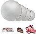 LUKIUP® 4 Stück Premium Cake Board Rund 2 mm Dick - Ø 6 8 10 12 inch, Tortenunterlage Kuchenplatte Tortenplatte für Kuchen und Torten, Lebensmittelecht (Silber)