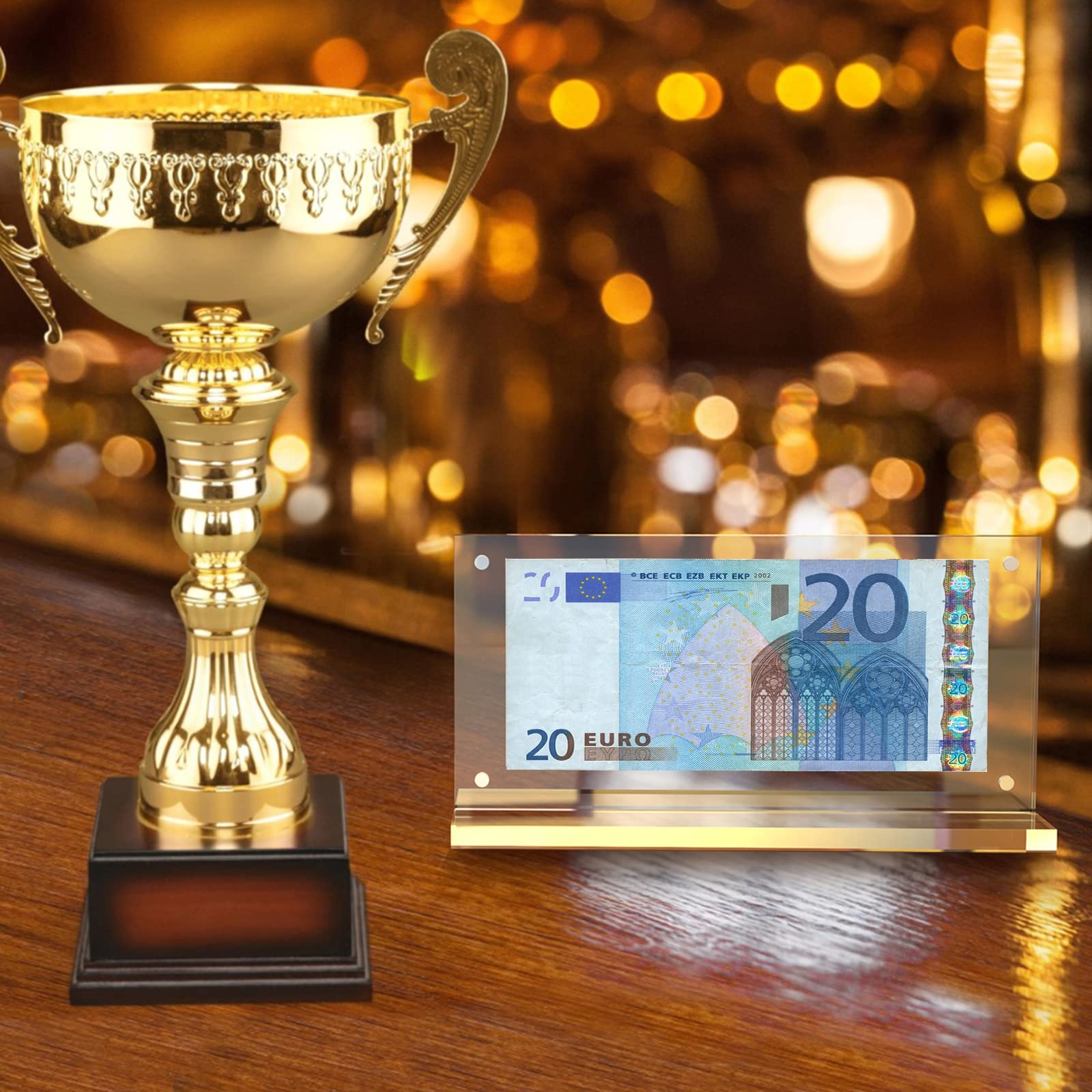 2 sztuki akrylowych banknotów do ekspozycji Euro Bill uchwyt na zdjęcia kolekcjonerów Clear Bill Frame Ticket Protector Stempel Akcesoria kolekcjonerskie