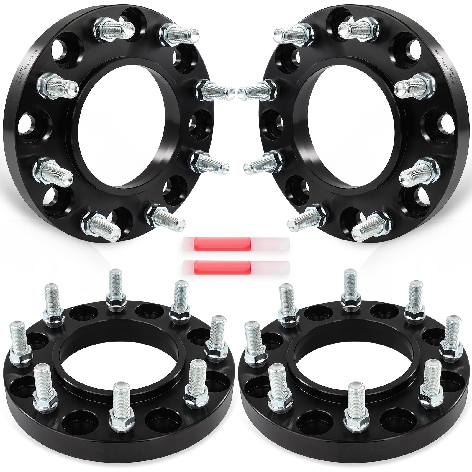 SCITOO 4Pcs 8x180 Wheel Spacers 1" Bore 124.1mm Studs 14x1.5 Fit for GMC Sierra 2500 HD Sierra 3500 HD for Chevrolet Silverado 2500 Silverado 2500 HD Silverado 3500 Silverado 3500 HD