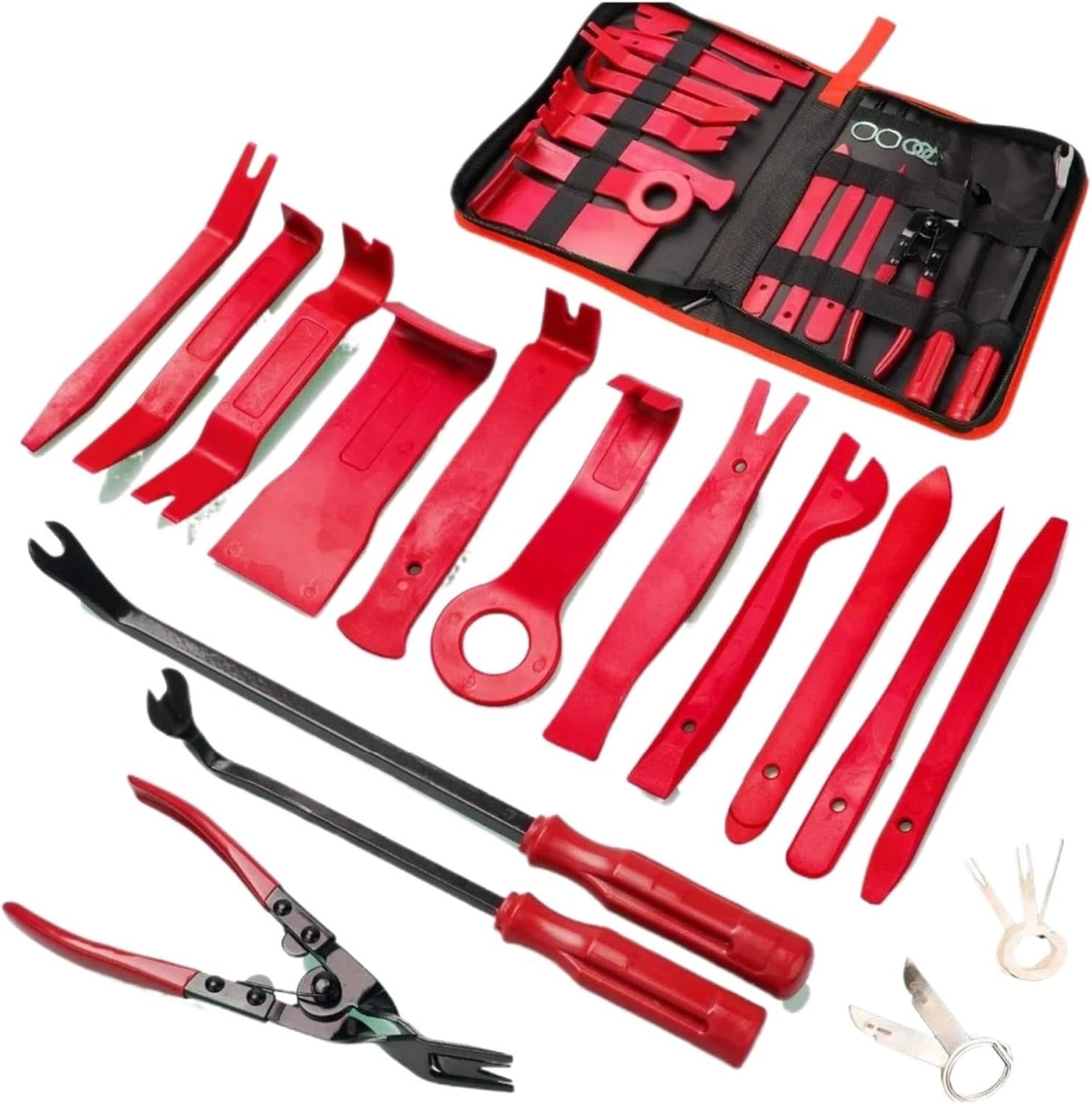 MiZuh Hand Tool Car Disassembly Tools 19pcs Refit Kits Interior Trim Panel Dashboard Removal Repair Tools Auto Clip Pliers Fastener (Color : RED), laiyong1987