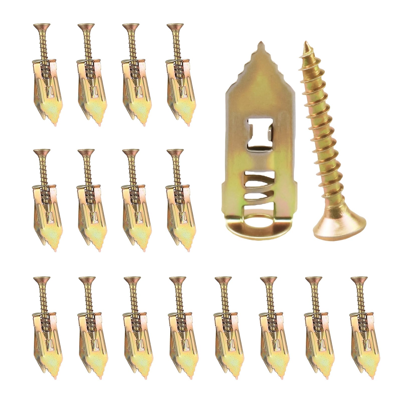 Self Drilling Drywall Anchors and Screws Kit?No Drill Or Holes in Wall, Wall Anchor for Hanging TV Shelf Straps Cabinet 200 Pcs (100pcs0.47 x 1.18Inch,100pcs0.47 x 1.57 Inch)