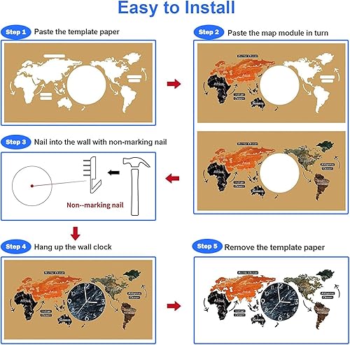 Miniatura 5 de Reloj de pared decorativo extra grande para decoración de sala de estar, 2947 pulgadas, relojes de pared modernos gigantes para dormitorio y hogar,