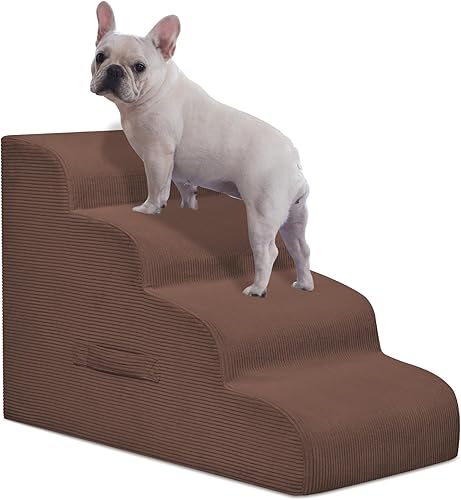 Escaleras para perros pequeños, rampa de 4 escalones para camas altas y sofá, escaleras antideslizantes para perros y gatos pequeños, funda