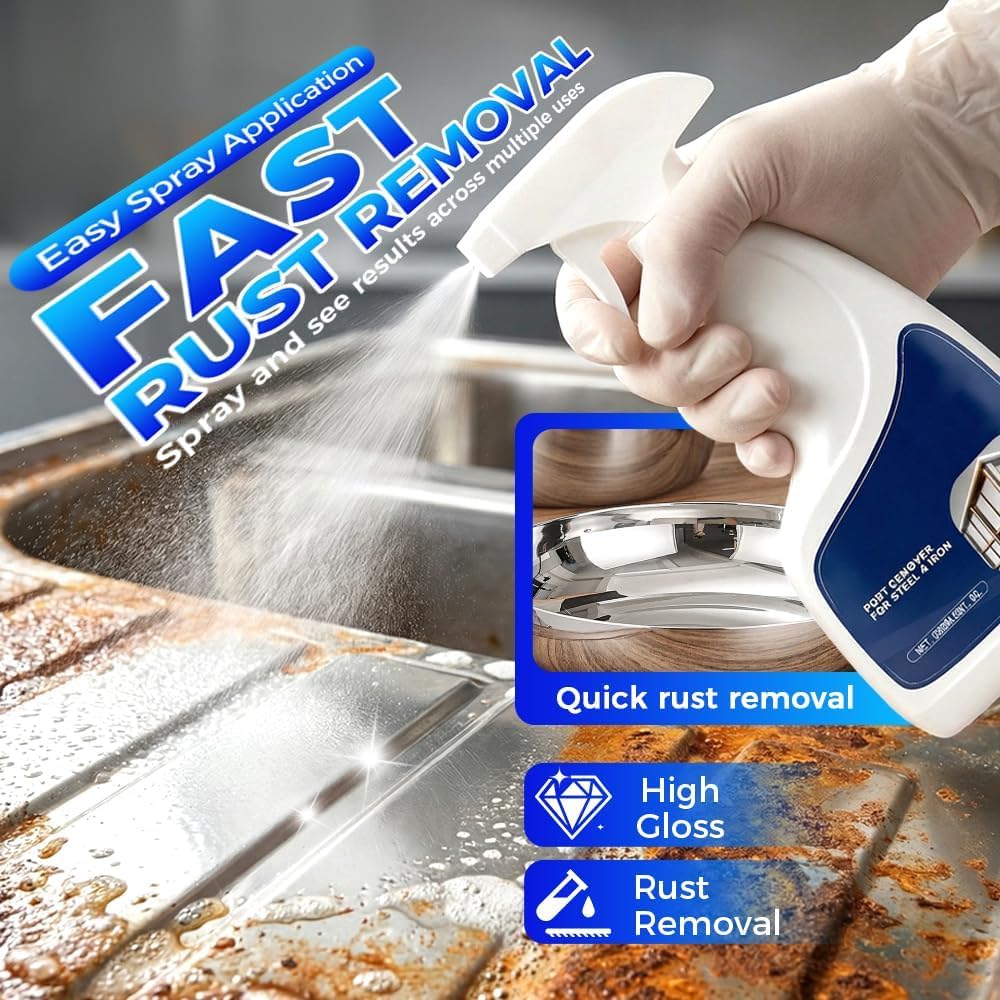 Rust Remover Spray for Metal, Heavy Duty Cleaner, Fast Acting, for Stainless Steel and Automotive Parts, 1 Pack (1) — view 5