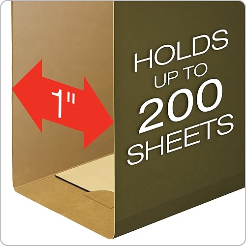 Miniatura 2 de Pendaflex 04152X1 Carpetas colgantes reforzadas de 1 pulgada de capacidad adicional, color verde estándar