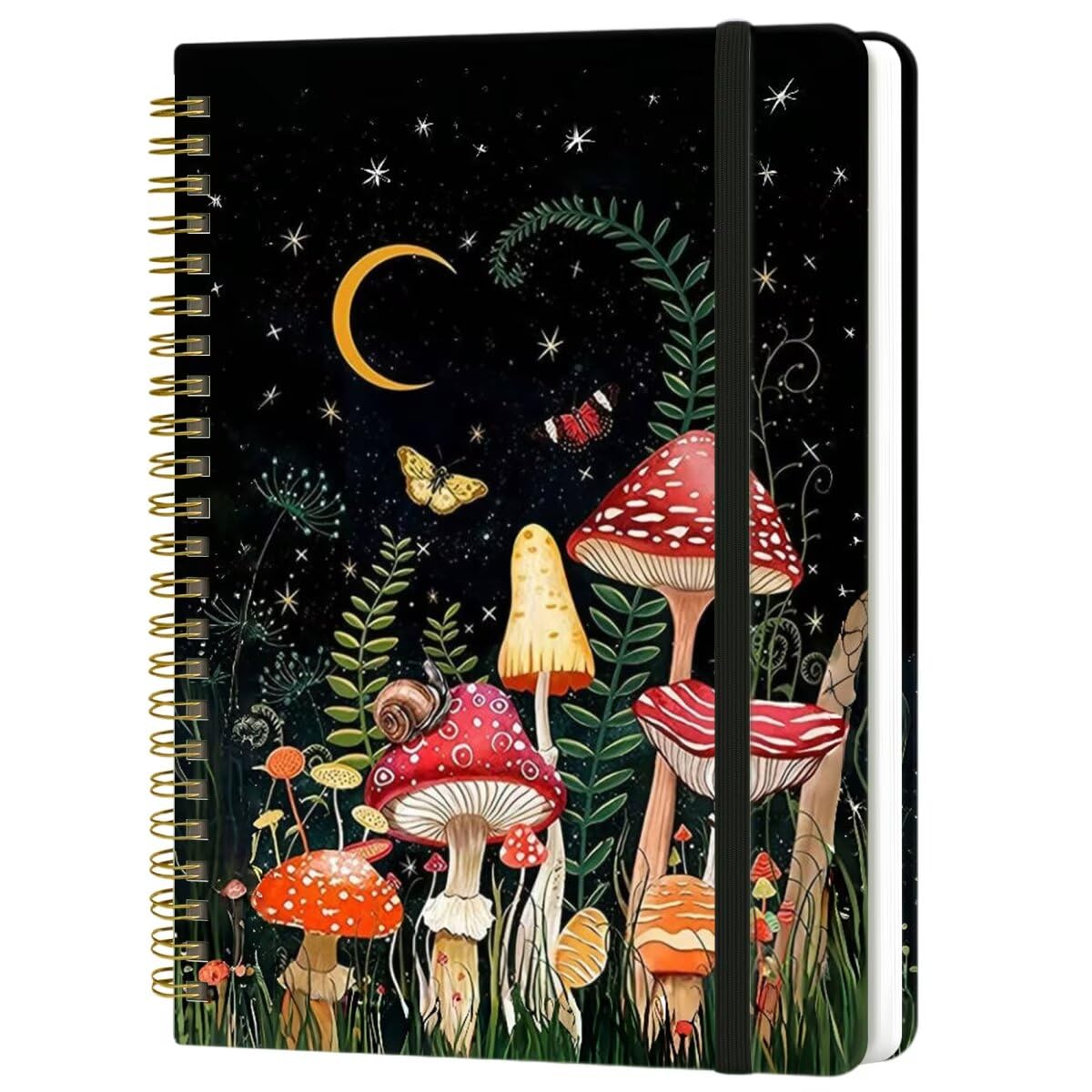 Spiral Notebook - A5 Spiral Notebooks, 8.3'' × 5.8'', 160 Pages, Aesthetic Journaling Notebooks for Women, College Lined Notebook with Elastic Closure