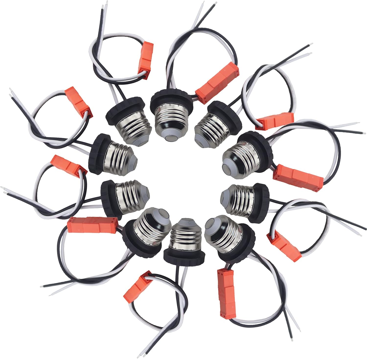 Rextin Medium Edison E26 Socket Adapter Base Male Screw in Light Bulb