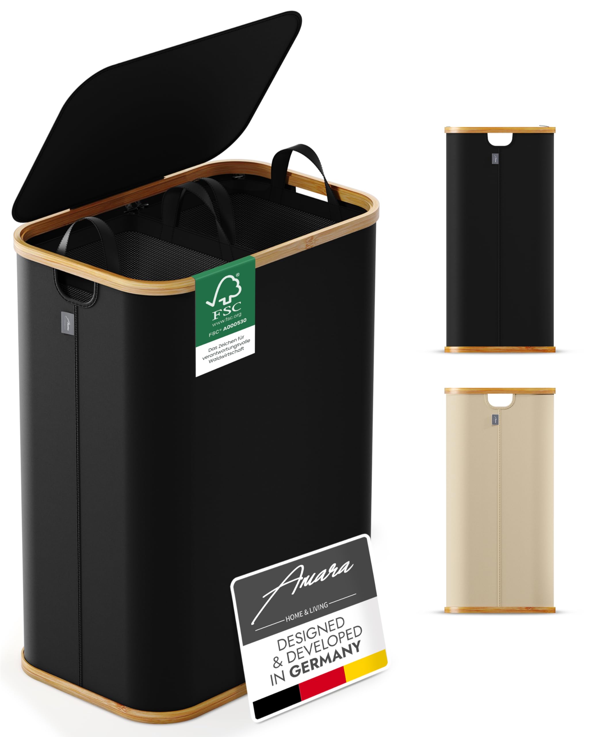 AUSVERKAUF! Amara Home & Living - 155 L Wäschekorb mit Deckel